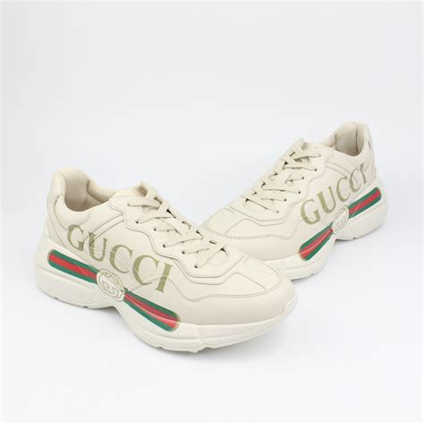 gucci sneakers logo|gucci rhyton logo sneakers.